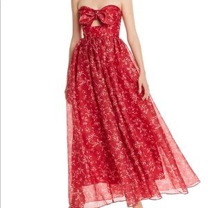 Keepsake Midnight Floral Strapless Evening Dress